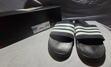 adidas Adilette Comfort Slide Unisex Sandals Black/White US 12 Men / 13 Women