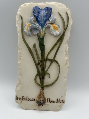 CHEN BLUM 3D Iris Floral Flowers Bulb Wall Art Tiles Resin Wall Hanging 9  X 4 