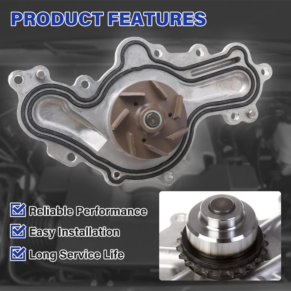 Bomba de agua del motor para Ford Edge Taurus Turbo Lincoln MKX MKT 2007-2010 AW6023 Foto 3 de 4