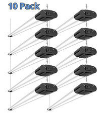 10 Pack Linkable LED Utility Shop Light, 4400LM, 6500K Cool Daylight for Garage