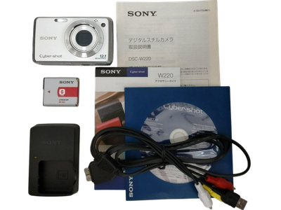 Sony Cyber-shot DSC-W220 Digital Camera 12.1MP Silver w/ Battery