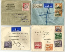Malta Cyprus 6 covers + 1 piece 1938-1956 including Air letter, a registered let