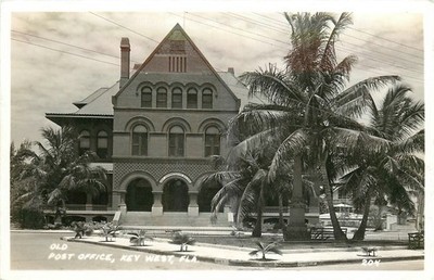 1930s Key West Florida Old Post Office occupation RPPC Postcard 25-8984