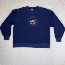 Vintage 90s The Disney Store Sweatshirt Size M Blue Donald Mickey Minnie Goofy