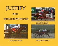 JUSTIFY 2018 Triple Crown Kentucky Derby Horse Racing 8 x 10 Photo Race