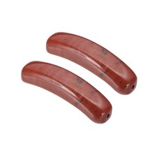 2 Pcs 36 x 10 mm Natural Curved Quartz Stone Crystal, Red Stone