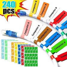 240 Cable Wire Labels Identification Markers Self-adhesive Tags Stickers 5 Color