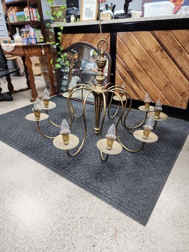 Huge Vintage Brass Candelabra 10 Arm - Light Electric From Spain Chandelier - Picture 7 of 13