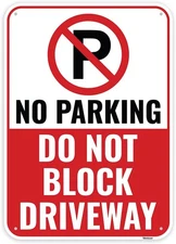 1PC No Parking Do Not Block Driveway Sign, 