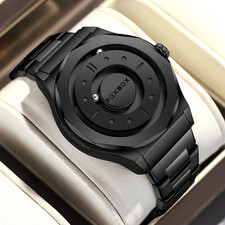 LIGE FOXBOX Men Watch Quartz Scrolling Bead Magne Waterproof Man Wristwatch Gift