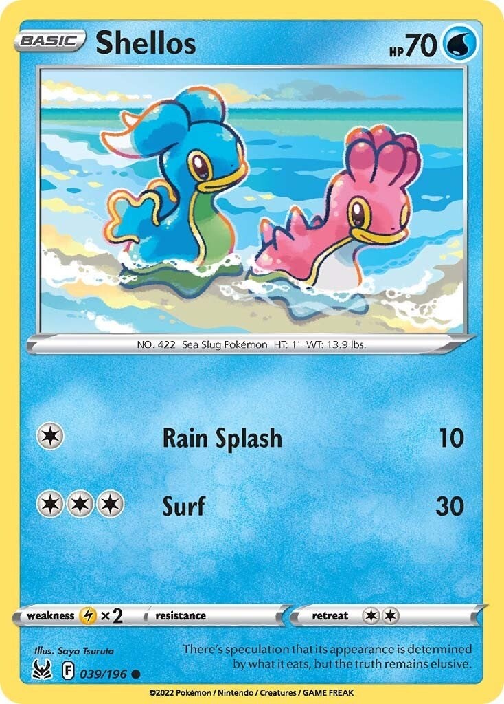 Shellos SWSH11 039/196 Pokémon SWSH11: Lost Origin Common EN NM