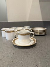 16 Piece Royal Worcester Golden Anniversary Fine Bone China Coffee Cup Set ￼