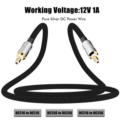 Audiophile Pure Silver DC Cable Power Supply Cord 2.1mm/2.5mm