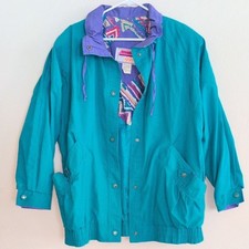 VTG Innovations By Izzi Teal Purple Windbreaker 80s 90s Jacket - Size L