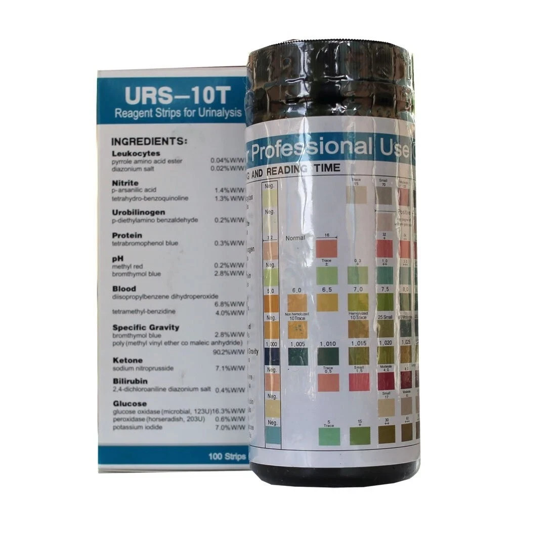 Urine Dipstick 10 Parameter Urinalysis Reagent Test Strips -100 Strip ...