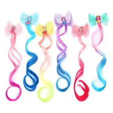 6-Colors Hair Bows Clips Hair Accessories For Girls Bows For Girls Braided Cu