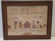 1825 American Needlework Sampler Finished 192...