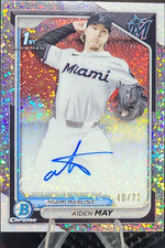 Bowman 2024 Draft Chrome Aiden May Sparkle Refractor Auto 40/71 Marlins
