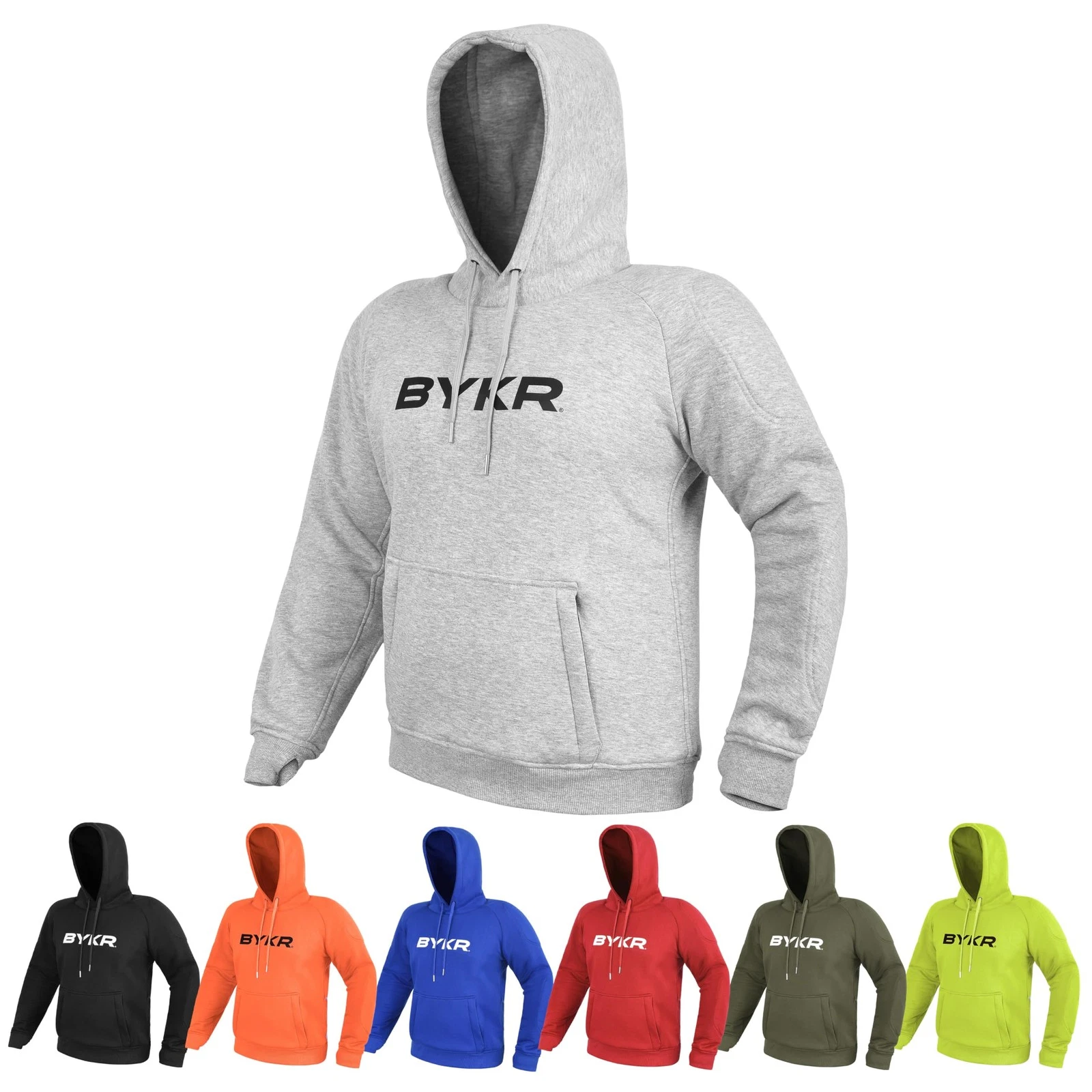 Motorcycle Hoodie Jacket for Men & Women, Breathable Armored Sweatshirt, Large