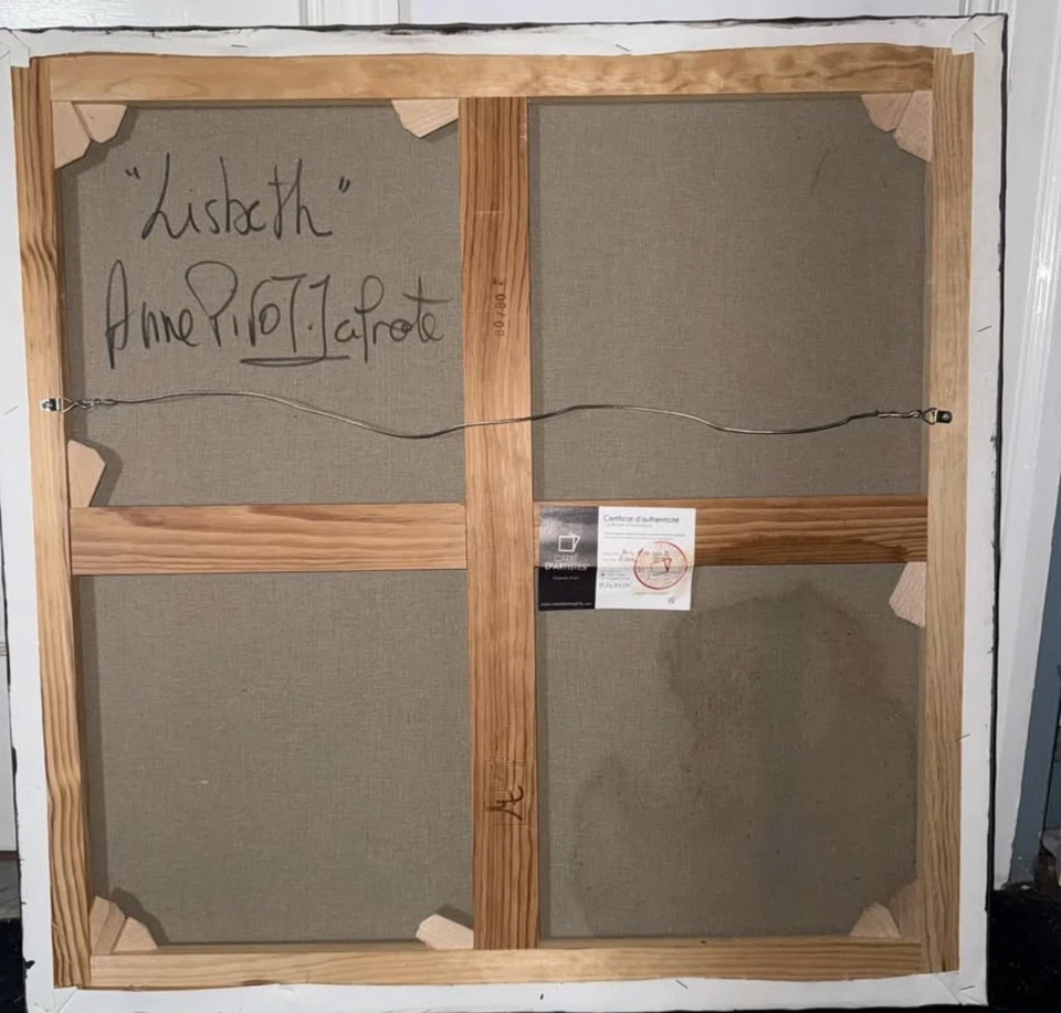 ANNE PIVOT LAFRATE Gemälde 32x32 "LISBETH" - Bild 4 von 4