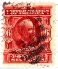 USA 1902 James A Garfield 6 Cent Postage Stamp Claret Used Sc 305 SA 495 — photo 1