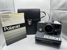 Vintage Polaroid Land Camera   The Button  , Strap, Case, Flash Bar  Untested  