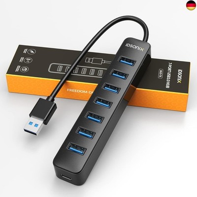 iDsonix USB 3.0 Hub, 7 Port USB Expander Hub 5Gbps, USB Splitter Multiport