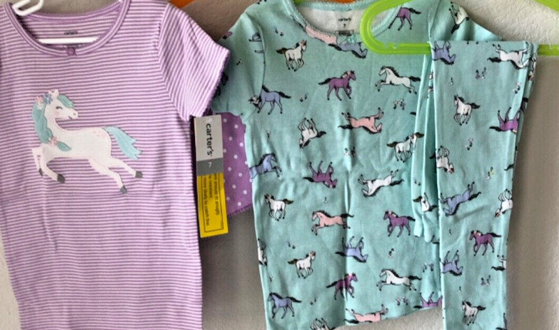 4 PC set New Carters Horse Pajama Snug Fit size 7