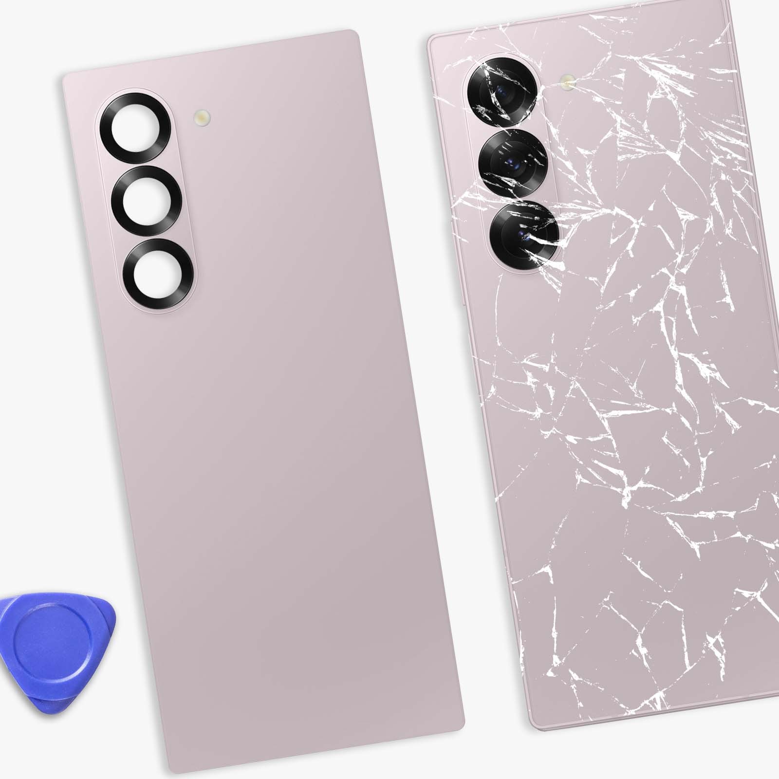 Cache Batterie Galaxy Z Fold 6 Rose Clappio avec Adhésif