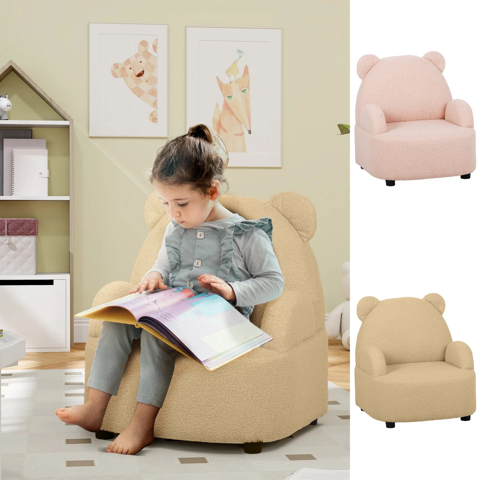 Kids Armchair, Bear Shaped Toddler Chair, Baby Couch for Bedroom - Image 1 of 1