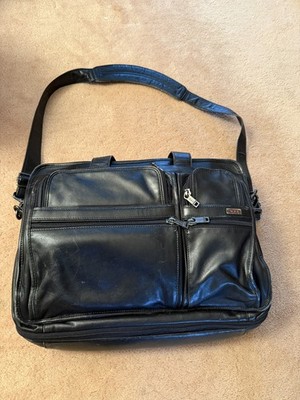 Tumi Alpha Bravo Albany Sim Briefcase Laptop Bag 100% Leather 932640DBL Reg $625