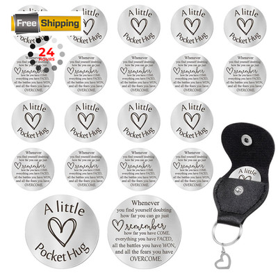 AQOYNQ 20 Set Pocket Hugs Token, Hug Keychain 20 Sets, Stainless Steel