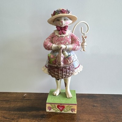 Jim Shore ''Kitty So Pretty'' Heartwood Creek Resin Cat Figure w  Bunny Easter