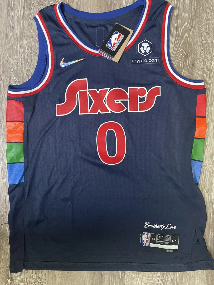 75th Anniversary Philadelphia 76ers MAXEY#0 Blue NBA Jersey - Kitsociety