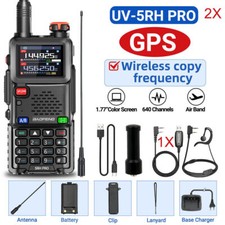 2X 5RH PRO GPS WALKIE TALKIE MULTI BAND RECHARGEABLE TWO WAY RADIO 771 T2 CABLE