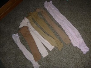 Lot of 7 Pr Dance Tights Child's S-M-L Footed/Footless Pre-Owned