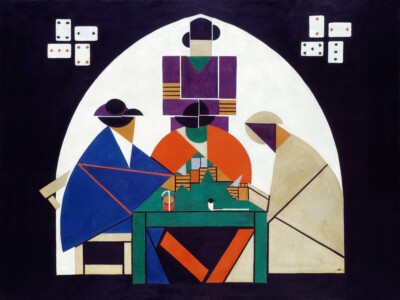 Theo Van Doesburg Kartenspieler gerahmter Wandkunstdruck 9 x 7 Zoll