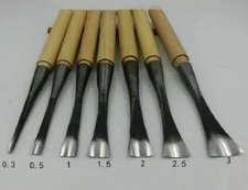 Middle Circle Wood Carving Spoon Chisel Round 0.3-5cm Handheld Woodworking Tool