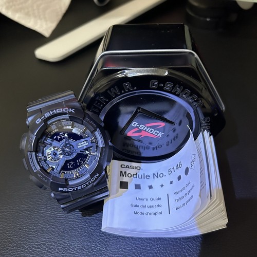 Casio G-Shock WR20BAR Analog Digital Uhr GA110 Schwarz Neue Batterie Box & Papiere