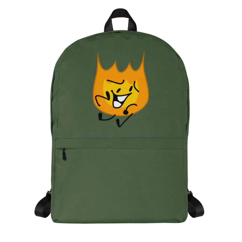 Battle For Dream Island BFDI Firey Custom Print Dark Green Backpack