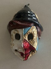 Authentic Venetian Paper Mache Full Mask Venezia Carnevale Stamp Wax Seal EXC