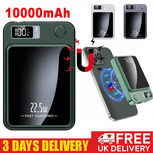 Wireless Power 10000mAh Bank Portable Charger Fast Charging Magnetic Battery USB