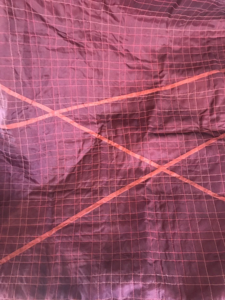 1 Calvin Klein Sham EURO Red Silk Tape Lines Campari Orange Beautiful! - Image 3 of 4