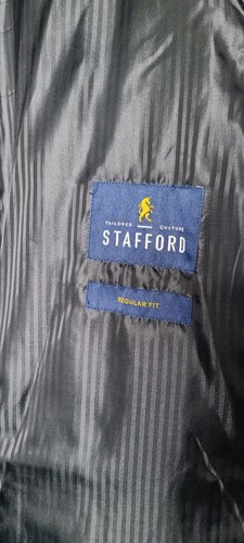 Stafford Herringbone Double Breasted NWT Men's Grey Wool Winter Coat XXL - Picture 5 of 7