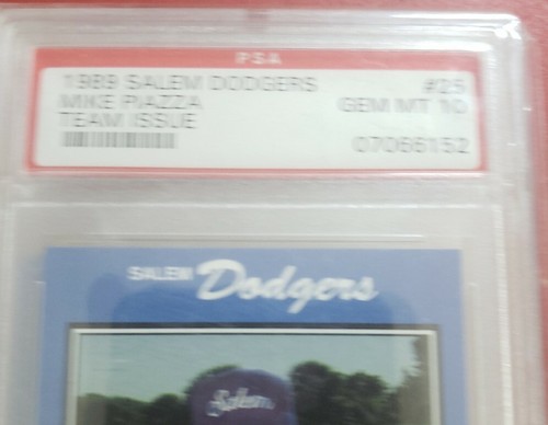 1989 TEAM ISSUE # 25 MIKE PIAZZA DODGERS PSA 10 GEM MINT - Picture 6 of 8