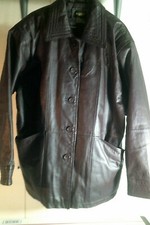 Salon Studio Haband Brown Cognac Leather Jacket Women's Size M