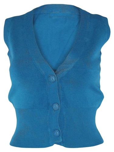 Maglione Gilet Da Donna Stretch Con Scollo A V Cotone Slim Fit Casual M L Xl - Picture 9 of 42
