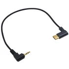 Right Angle USB Type C 3.1 Male to 2.5mm Male Audio AUX Headphone Jack Cable 1ft