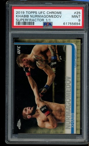 Khabib Nurmagomedov McGregor 2019 Topps Chrome UFC SUPERFRACTOR GRAIL 1/1 PSA 9