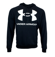 Under Armour NWT Women's 2XL BLACK Rival Fleece Big Logo Hoodie LIGHTWEIGHT